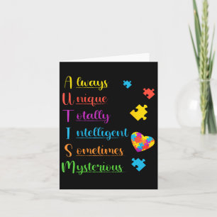 Always Unique Autism Awareness Totally Intelligent Card