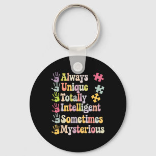 Always Unique Autism Awareness Totally Intelligent Key Ring