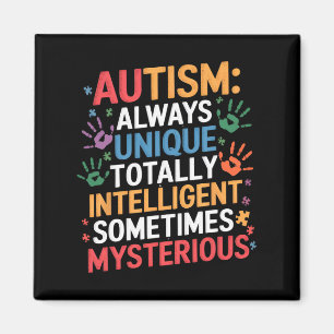 Always Unique Autism Awareness Totally Intelligent Magnet