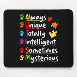 Always Unique Autism Awareness Totally Intelligent Mouse Mat