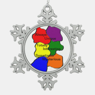 Always Unique Autism Pewter Snowflake Ornament