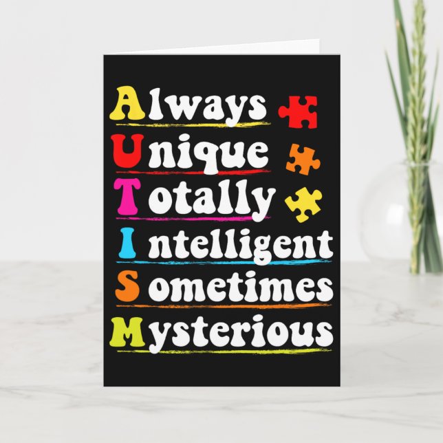 Always Unique Intelligent Autism Awareness Autisti Card (Front)