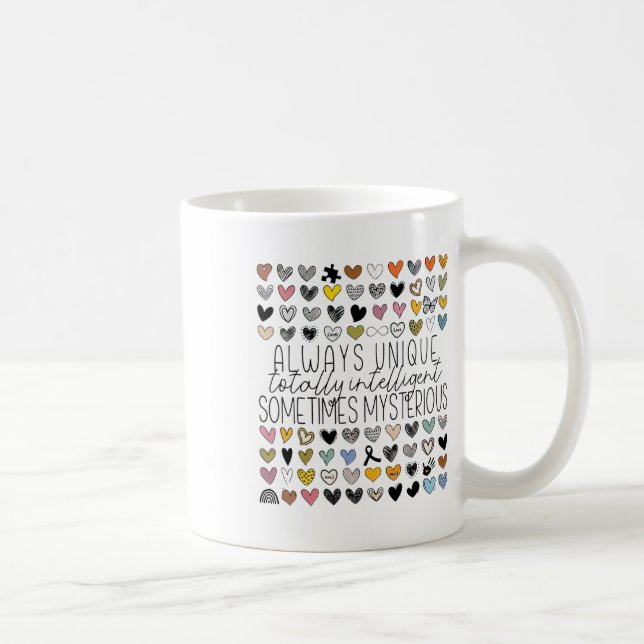 Always Unique Totally Intelligent Sometimes Myster Coffee Mug (Right)