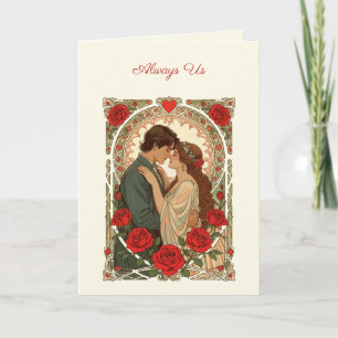 Always Us Romantic Art Nouveau Illustration Card