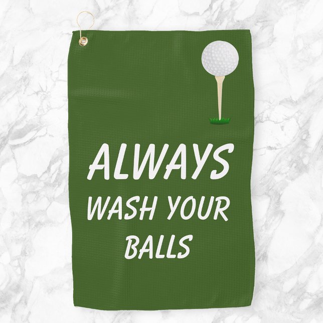 Always Wash Your Balls Golf Funny Humour Towel (Creator Uploaded)