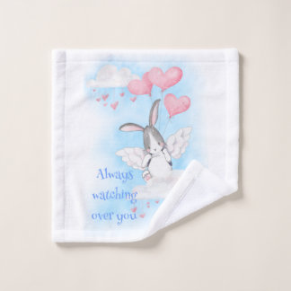 Always watching over you angel bunny wash cloth