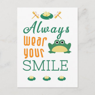 Always wear your smile Motivational Quote Postcard
