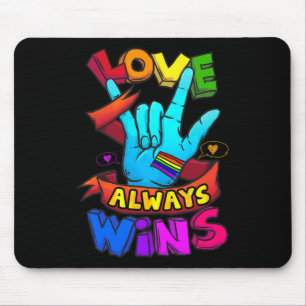 Always Wins Asl Deaf Awareness Gay Pride Lgbt 1  Mouse Mat