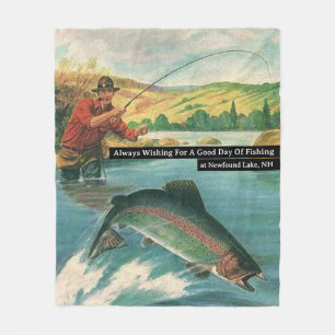 Always Wishing For a Good Day of Fishing Customise Fleece Blanket