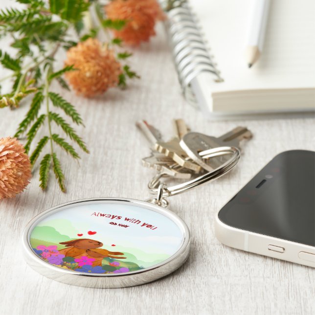 Always With You – Cute Bunny Key Ring (Side)