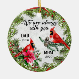Always With You Holly Branch Christmas Personalize Ceramic Tree Decoration