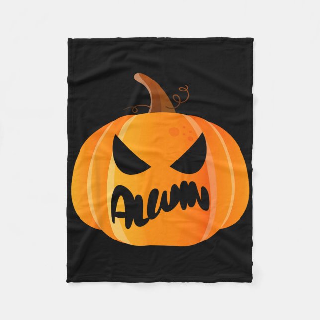 Alwin Name Custom Pumpkin Personalised Halloween  Fleece Blanket (Front)