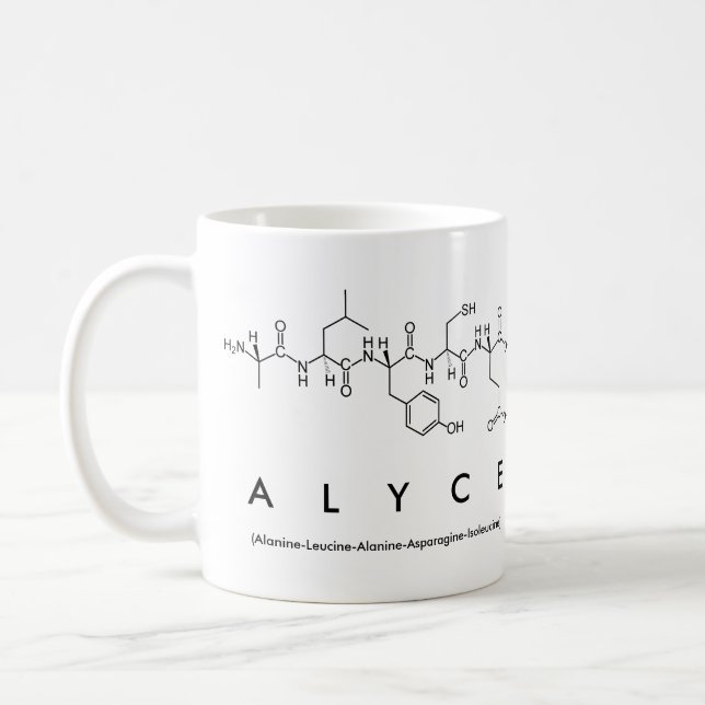 Alyce peptide name mug (Left)