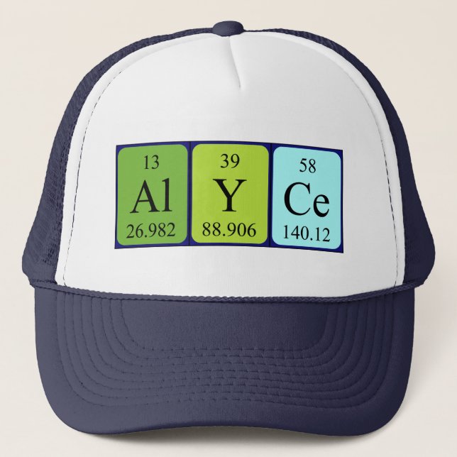 Alyce periodic table name hat (Front)
