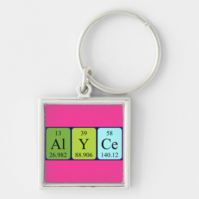 Alyce periodic table name keyring (Front)
