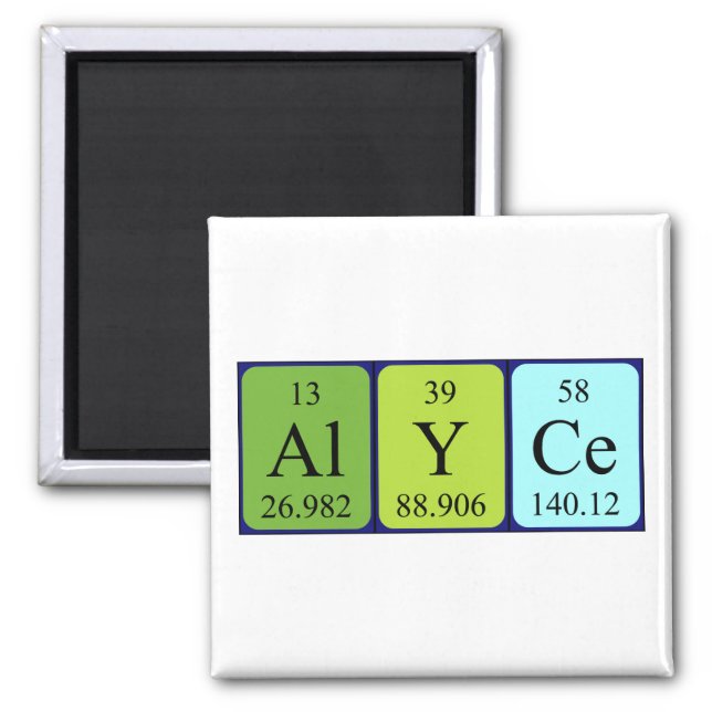 Alyce periodic table name magnet (Front)