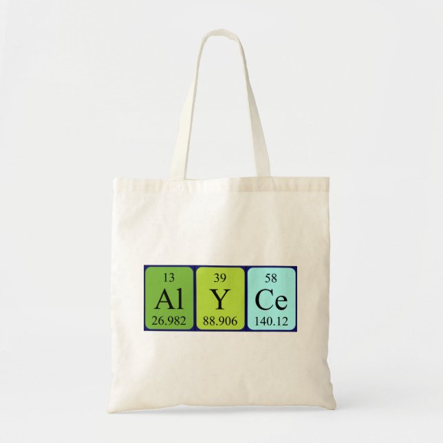 Alyce periodic table name tote bag (Front)