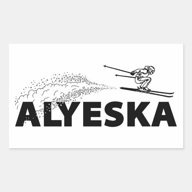 Alyeska Alaska Ski Jumper Rectangular Sticker (Front)