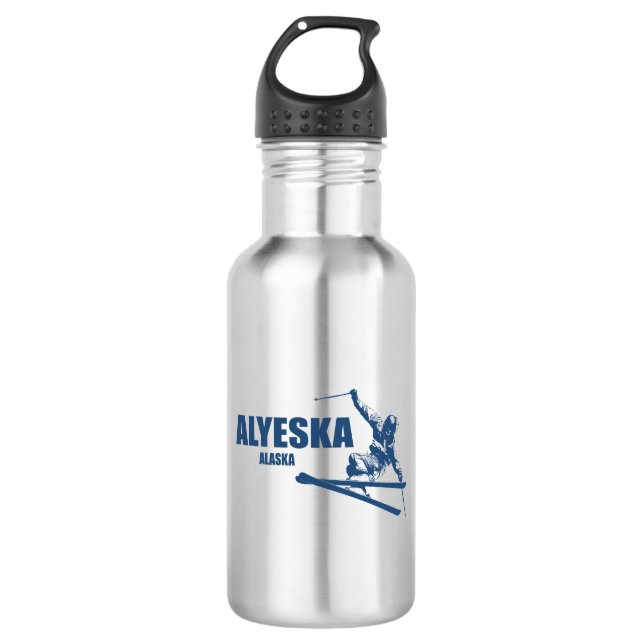 Alyeska Alaska Skier 532 Ml Water Bottle (Front)