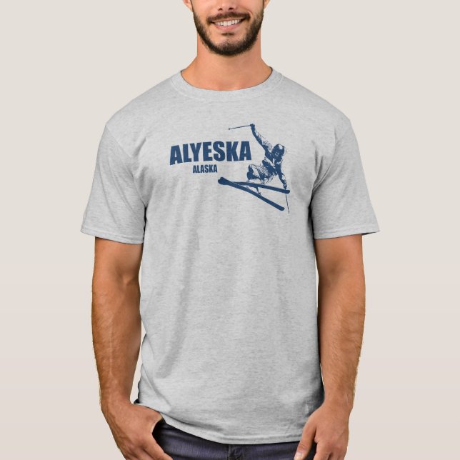 Alyeska Alaska Skier T-Shirt (Front)