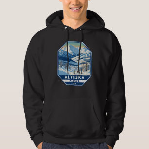 Alyeska Alaska Winter Travel Art Vintage Hoodie