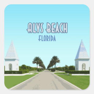 Alys Beach Florida Gulf Coast Vintage Square Sticker