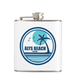 Alys Beach Fort Walton Palm Tree Birds Hip Flask