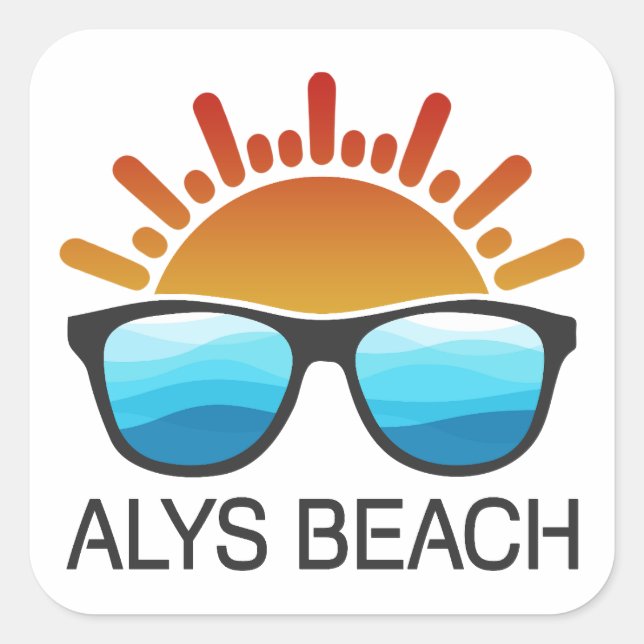 Alys Beach Sunglasses Square Sticker (Front)
