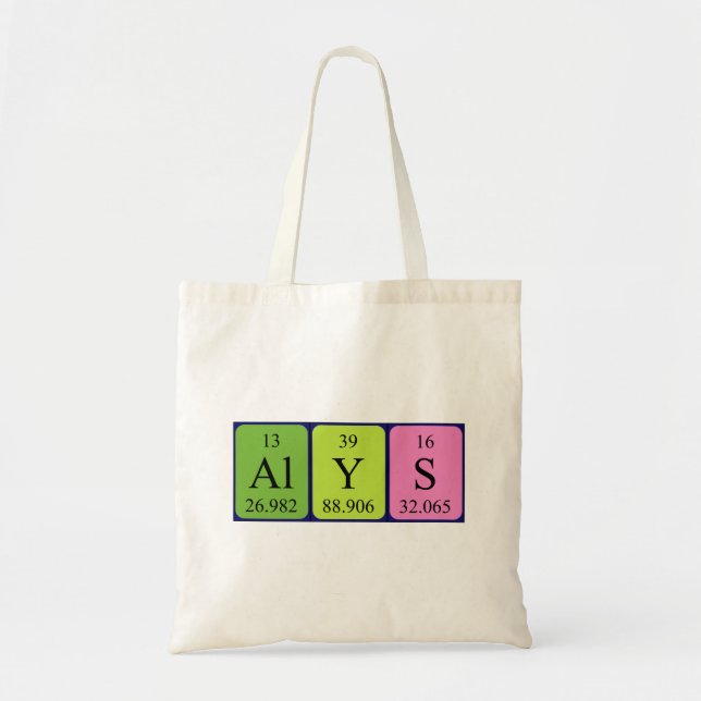 Alys periodic table name tote bag (Front)