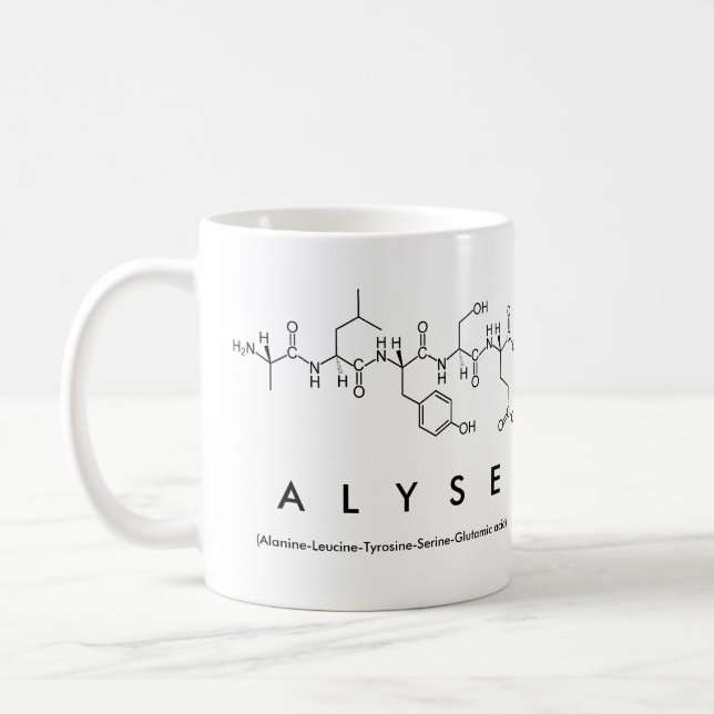 Alyse peptide name mug (Left)