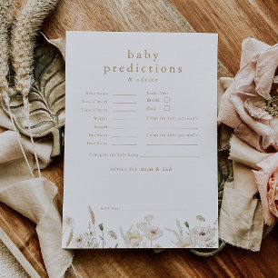 ALYSSA Boho Baby Predictions Baby Shower Game Card