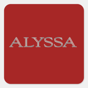 Alyssa Custom Raised Lettering Square Sticker