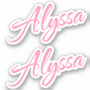 Alyssa Decorative Name in Pink x2 Sticker
