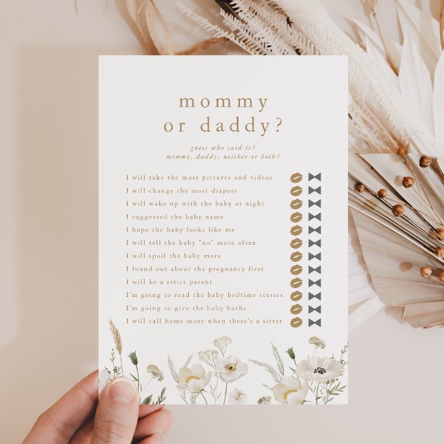 ALYSSA Guess Who Mummy Daddy Baby Shower Game Card (ALYSSA Guess Who Mommy Daddy Baby Shower Game Card)