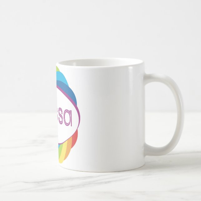 Alyssa in Rainbow Coffee Mug (Right)