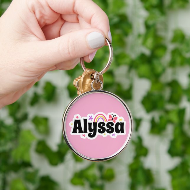 Alyssa name cute design key ring (Hand)