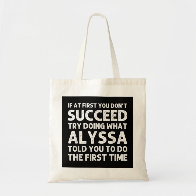 ALYSSA Name Personalised Birthday Funny Christmas  Tote Bag (Front)