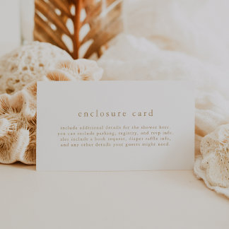 ALYSSA Unique White Gold Boho Simple Baby Shower Enclosure Card