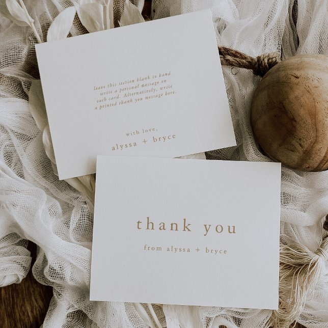 ALYSSA Unique White Gold Minimalist Modern Simple Thank You Card (ALYSSA Unique White Gold Minimalist Modern Simple Thank You Card)