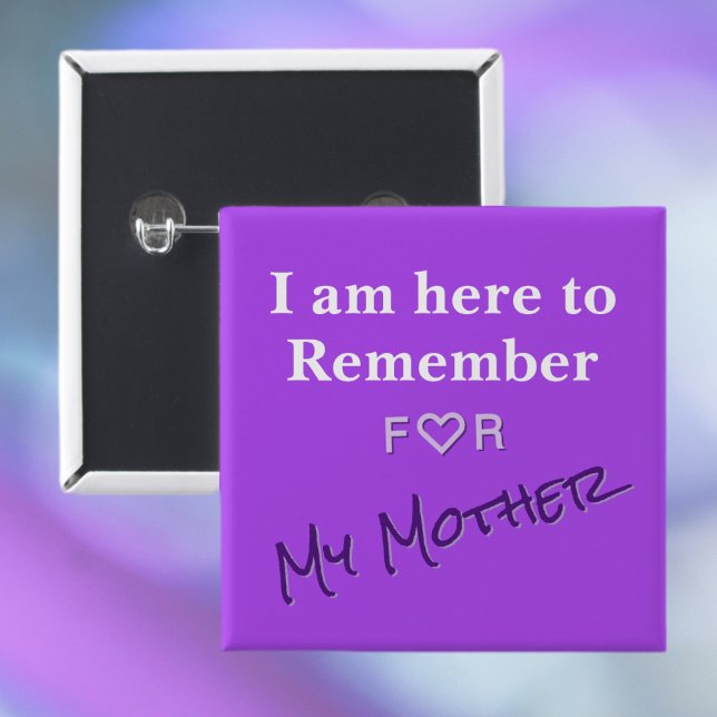ALZ Purple Alzheimers Disease Awareness Caregivers 15 Cm Square Badge (Creator Uploaded)