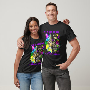 ALZ Warrior Surviving Watercolor Wolf T-Shirt