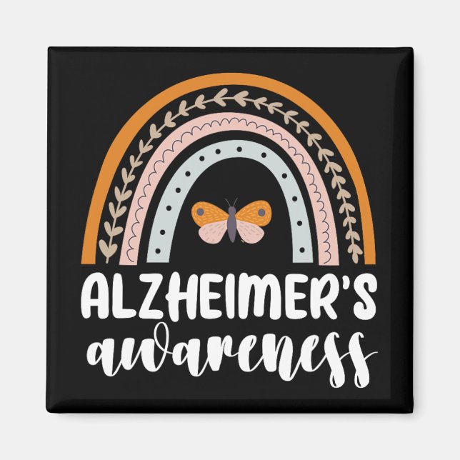 Alzheimer's Awareness Dementia Rainbow Butterf Magnet (Front)