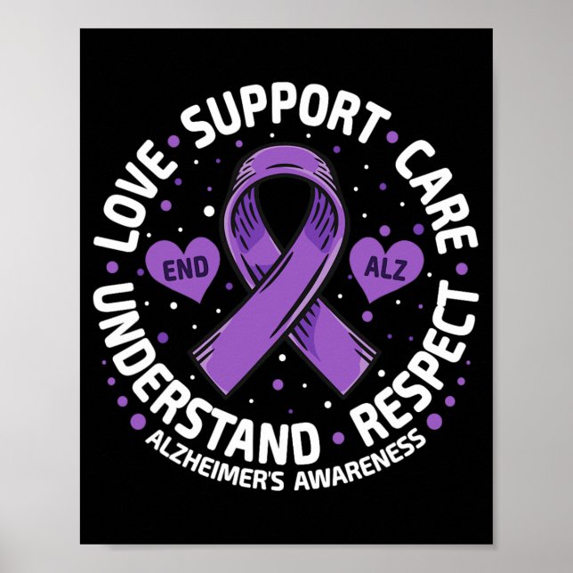 Alzheimer's Awareness End Alz Love Support Alz Poster (Front)