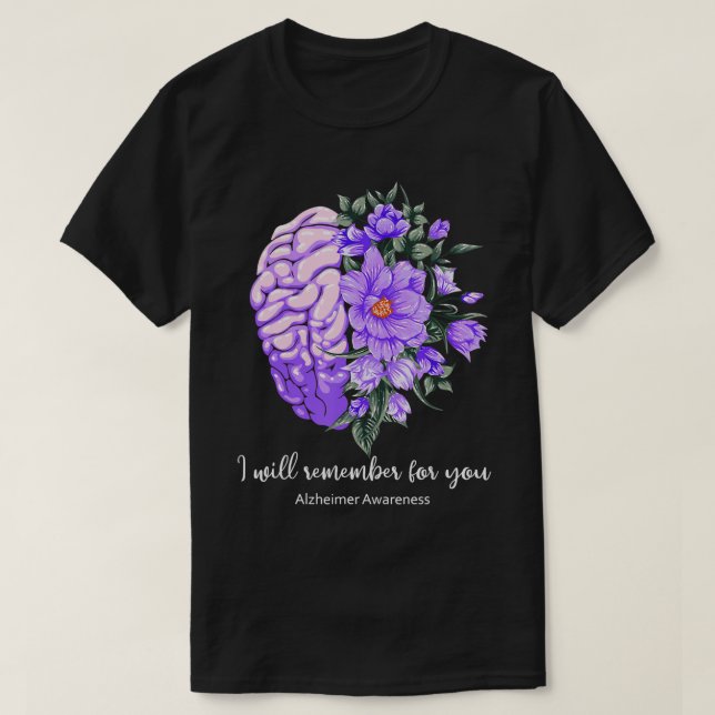 Alzheimer Awareness, Alzheimer Mom Dad, Purple Rib T-Shirt (Design Front)