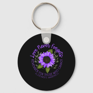 Alzheimer Awareness for Men and Women Purple Key Ring