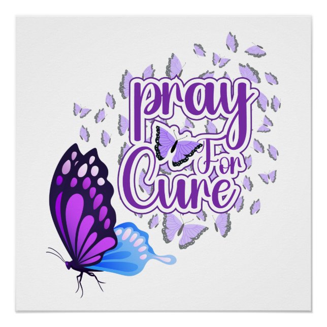 Alzheimer awareness purple poster (Front)