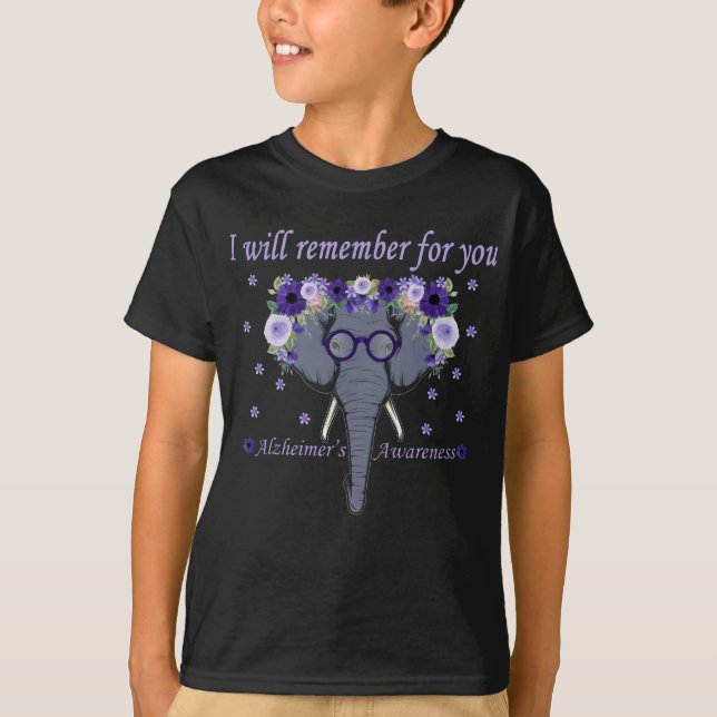 Alzheimer Awareness Support Elefant Mother Grandma T-Shirt (Front)