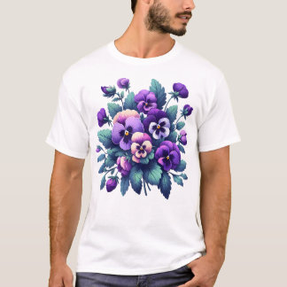 alzheimer purple floral pansy dementia alzheimer's T-Shirt