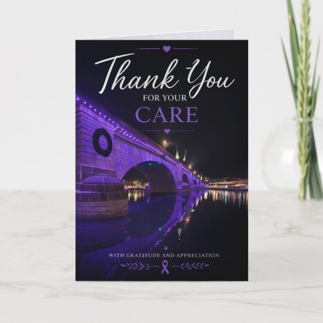 Alzheimer’s Dementia Awareness Purple Thank You Card (Front)