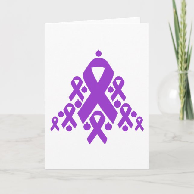 Alzheimer’s Disease Christmas Ribbon Tree Holiday Card (Front)